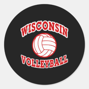 Wisconsin Volleyball Classic Style Classic Round Sticker