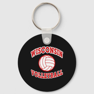 Wisconsin Volleyball Classic Style  Keychain