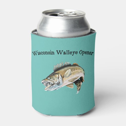 Wisconsin Walleye Fishing Opener Can Cooler