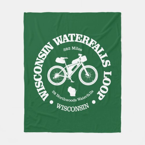 Wisconsin Waterfalls Loop cycling Fleece Blanket