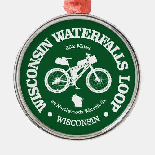 Wisconsin Waterfalls Loop cycling Metal Ornament