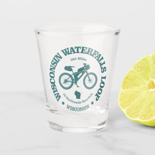 Wisconsin Waterfalls Loop cycling Shot Glass