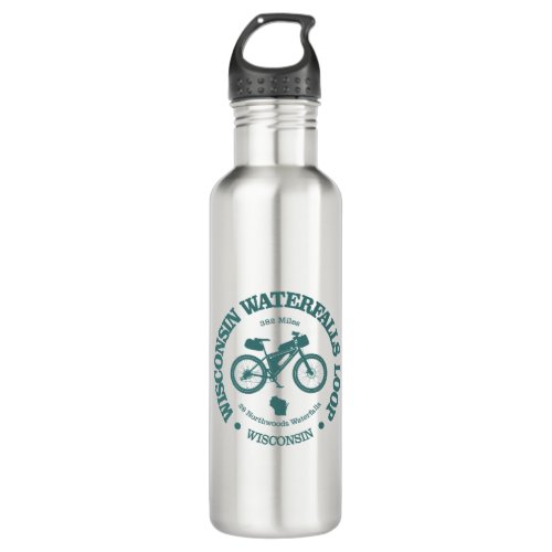 Wisconsin Waterfalls Loop cycling Stainless Steel Water Bottle