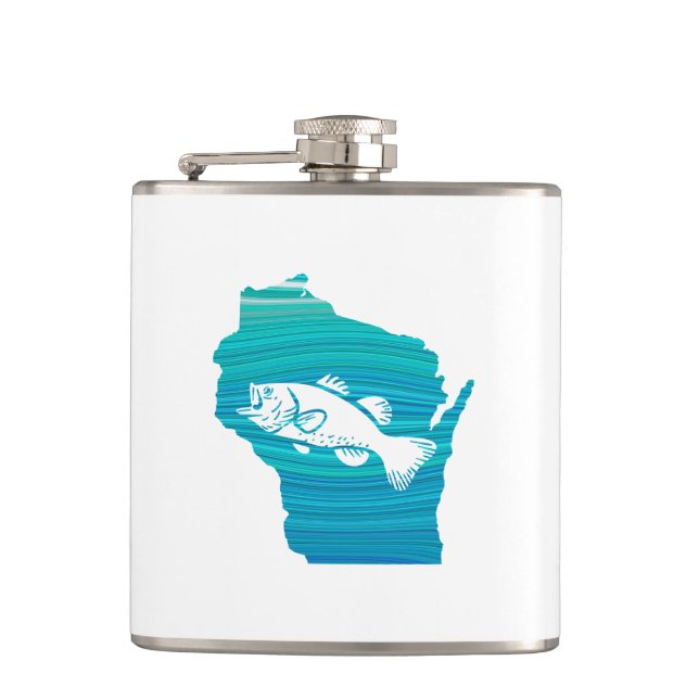 Wisconsin Wave Fishing Flask (Front)