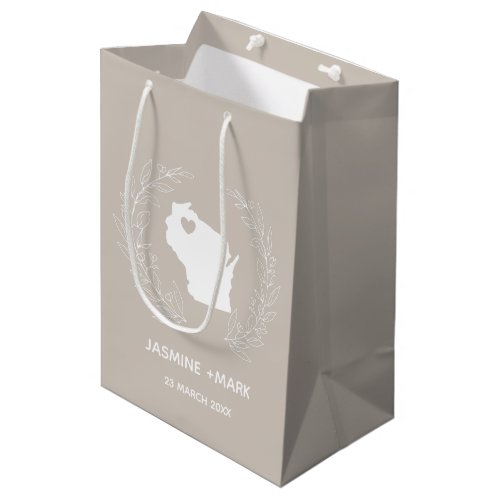 Wisconsin wedding custom   medium gift bag