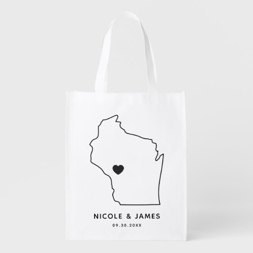 Wisconsin Wedding Welcome Bag Map Tote
