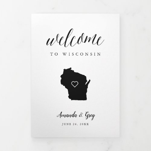 Wisconsin Wedding Welcome Letter  Itinerary Tri_Fold Program