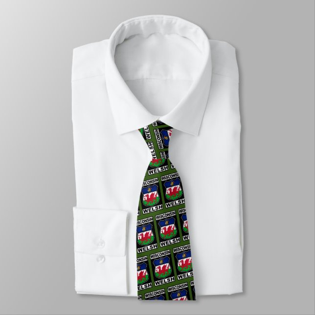 Wisconsin Welsh American Neck Tie (Tied)
