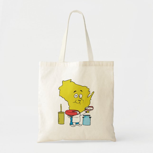 Wisconsin WI Cheese Vintage Travel Souvenir Tote Bag (Front)