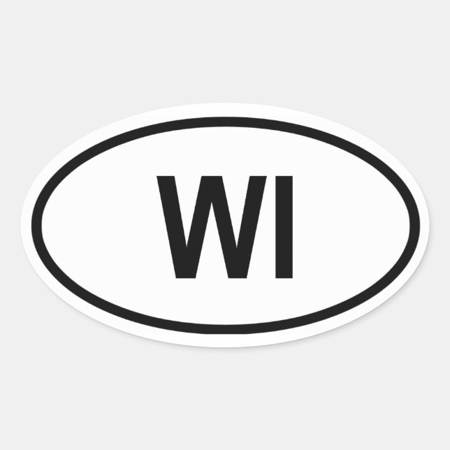Wisconsin "WI" Oval Sticker (Front)