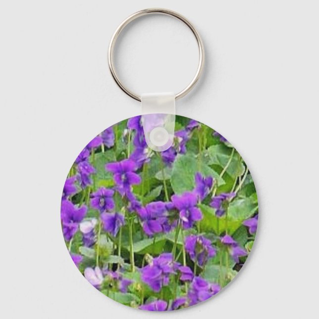 Wisconsin Wood Violets Keychain (Front)