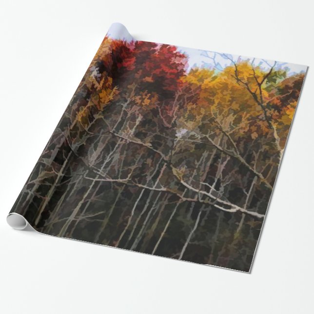 Wisconsin Woods In Fall Wrapping Paper (Unrolled)