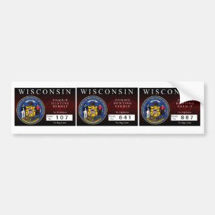 Wisconsin Zombie Hunting Permit Bumper Sticker