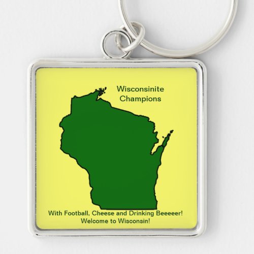 Wisconsinite Champions Football Cheese and Beer Keychain