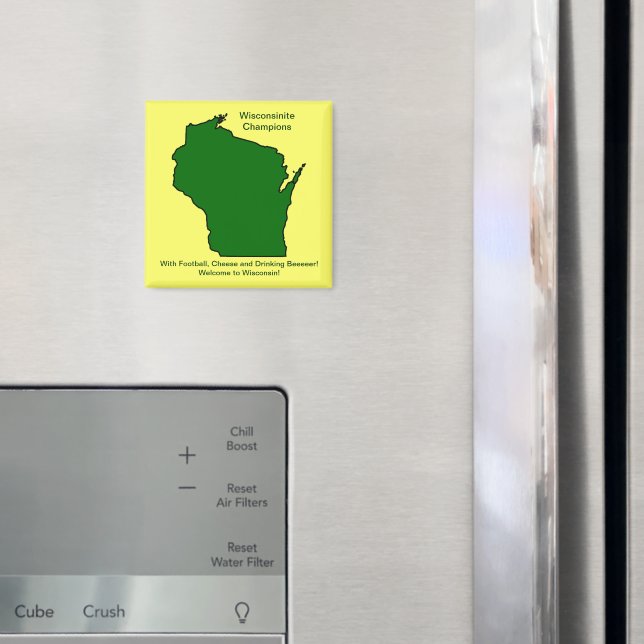Wisconsinite Champions Football, Cheese and Beer Magnet (In Situ (Fridge))