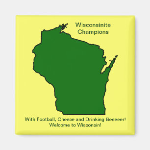 Wisconsinite Champions Football, Cheese and Beer Magnet