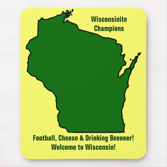Wisconsinite Champions Football, Cheese and Beer Mouse Pad (Front)