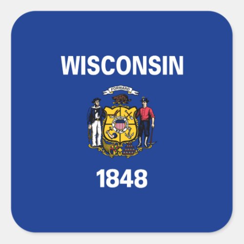 Wisconsinite Flag Flag of Wisconsin Square Sticker