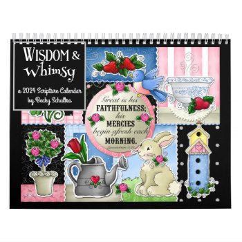 "wisdom And Whimsy" 2024 Scripture Calendar by JustBeeNMeBoutique at Zazzle