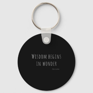 Wisdom Begins In Wonder Socrates Quote Men Women K Keychain