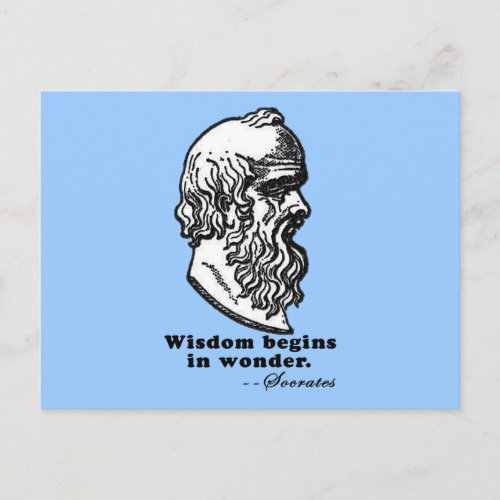 Wisdom Begins in Wonder Socrates Quote Tshirt Postcard