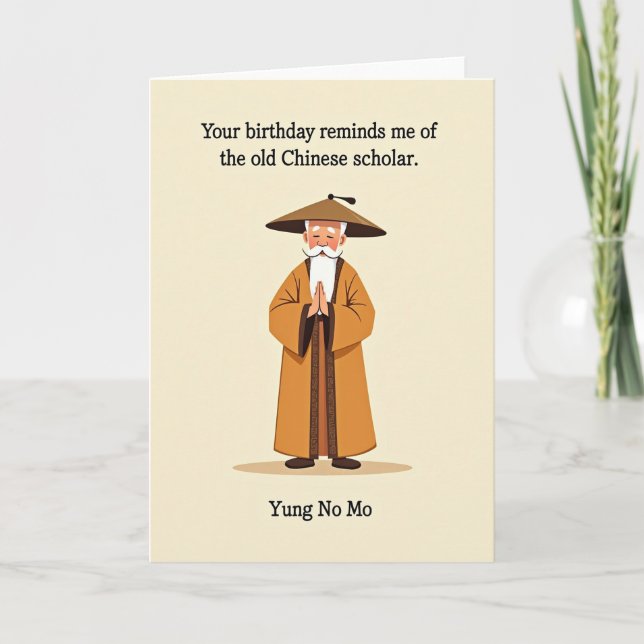 Wisdom Birthday Elderly Figure Card (Front)