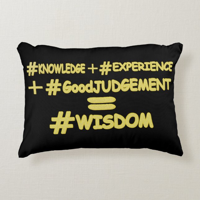 "WISDOM EQUATION" Cute Expression Design. Buy Now Accent Pillow (Front)