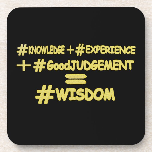 "WISDOM EQUATION" Cute Expression Design. Buy Now Beverage Coaster (Front)