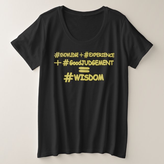 "WISDOM EQUATION" Cute Expression Design. Buy Now Plus Size T-Shirt (Design Front)