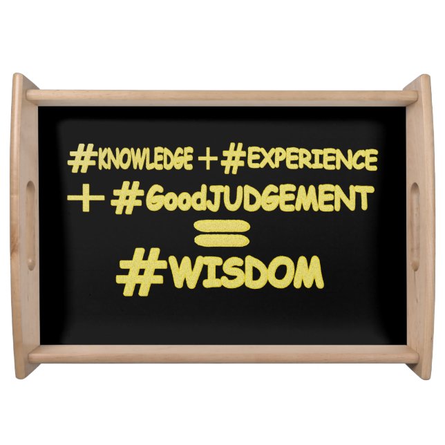 "WISDOM EQUATION" Cute Expression Design. Buy Now Serving Tray (Front)