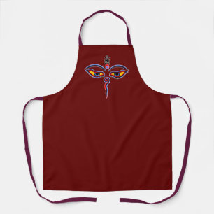 Wisdom Eyes Of Buddha - Bodhnath temple eyes Apron