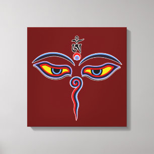 Wisdom Eyes Of Buddha - Bodhnath temple eyes Canvas Print