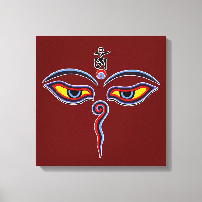 Wisdom Eyes Of Buddha - Bodhnath temple eyes Canvas Print (Front)