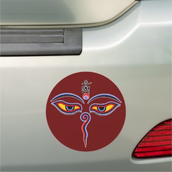 Wisdom Eyes Of Buddha - Bodhnath Temple Eyes Car Magnet by EDDArtSHOP at Zazzle