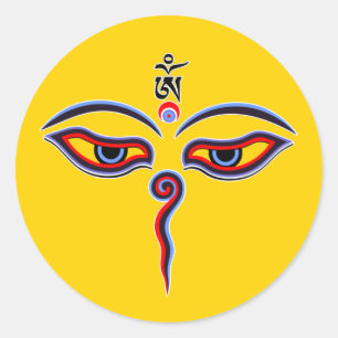 Wisdom Eyes Of Buddha - Bodhnath temple eyes Classic Round Sticker
