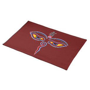 Wisdom Eyes Of Buddha - Bodhnath temple eyes Cloth Placemat