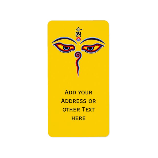 Wisdom Eyes Of Buddha - Bodhnath temple eyes Label (Front)