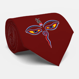 Wisdom Eyes Of Buddha - Bodhnath temple eyes Neck Tie