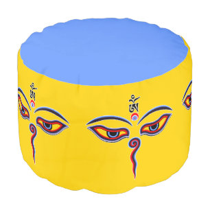 Wisdom Eyes Of Buddha - Bodhnath temple eyes Pouf