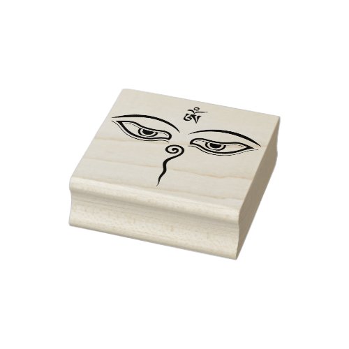 Wisdom Eyes Of Buddha _ Bodhnath temple eyes Rubber Stamp