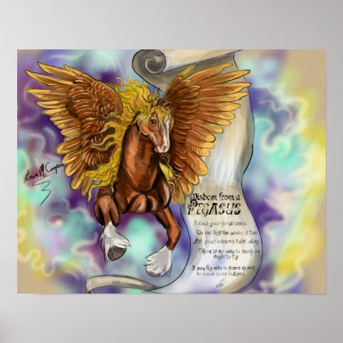 Wisdom from a Pegasus poster print