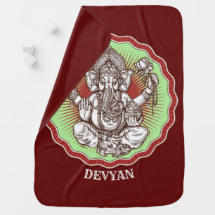 Wisdom Ganapati India Hindu Lord Ganesha Elephant Baby Blanket