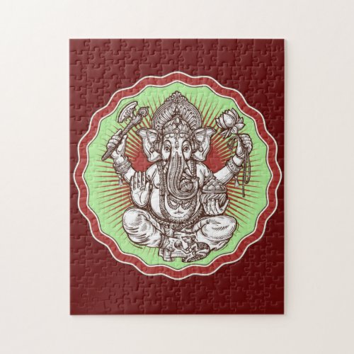 Wisdom Ganapati India Hindu Lord Ganesha Elephant Jigsaw Puzzle
