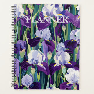 Wisdom in Petals: Purple Iris-Designed Planner