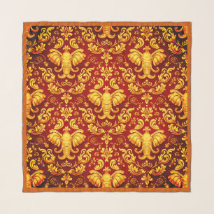 Wisdom in Silk: Mara Trumpeting Glory Crimson & Go Scarf