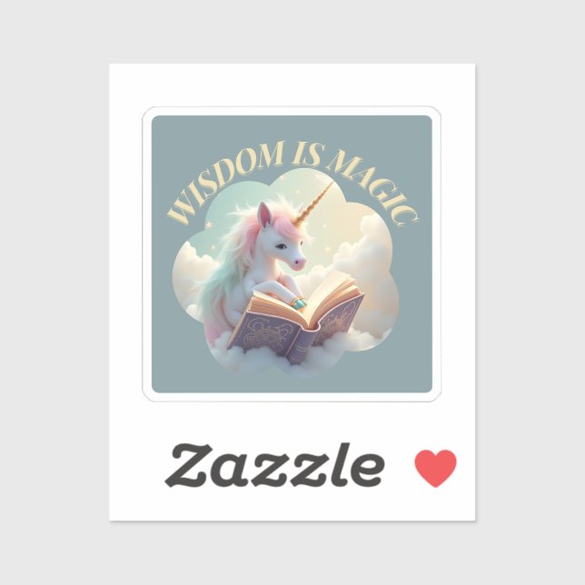 Wisdom Is Magic - Cute Unicorn Sticker (Sheet)