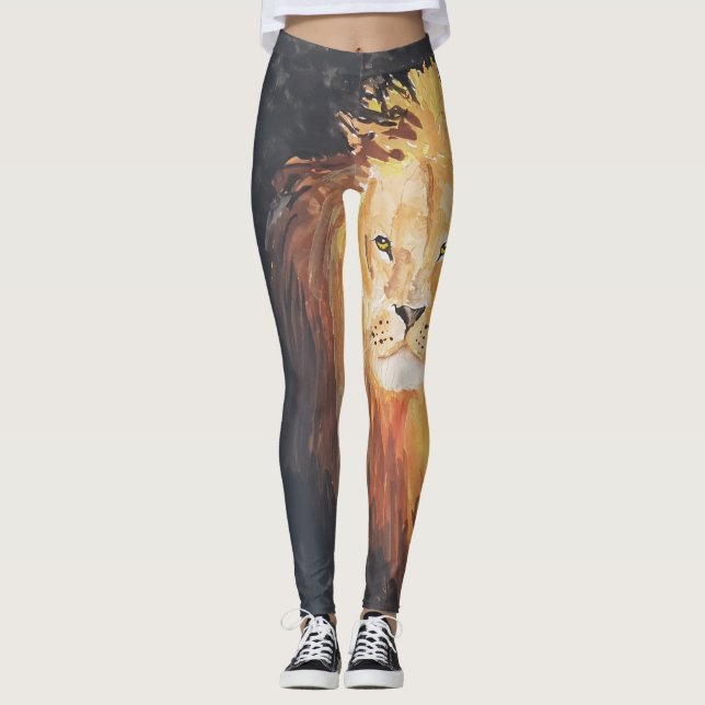 'Wisdom' Lion Leggings (Front)