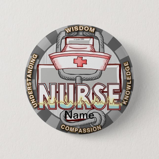Wisdom nurse  pinback button (Front)