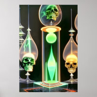 Wisdom of the Skulls - AI Fantasy Art Print Sci-Fi