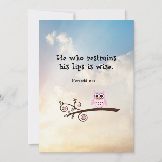 Wisdom - Proverbs 10:19 Card (Front)